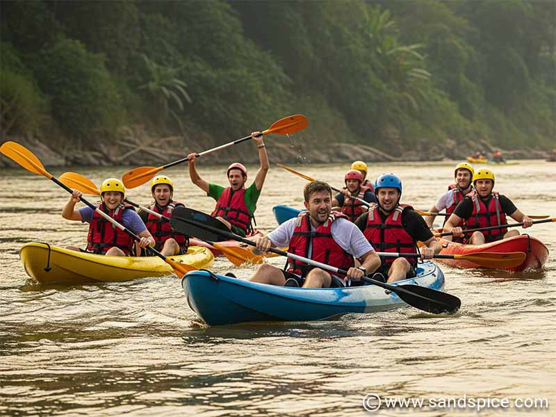 Kayaking on the Mekong in Laos, Luang Prabang